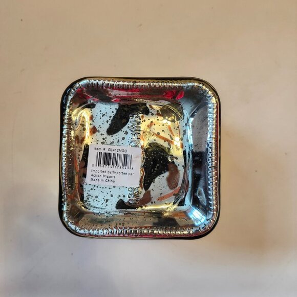 BEAUTIFUL Sparkly Gold Square Planters PAIR Glass BNWT - Picture 4 of 6